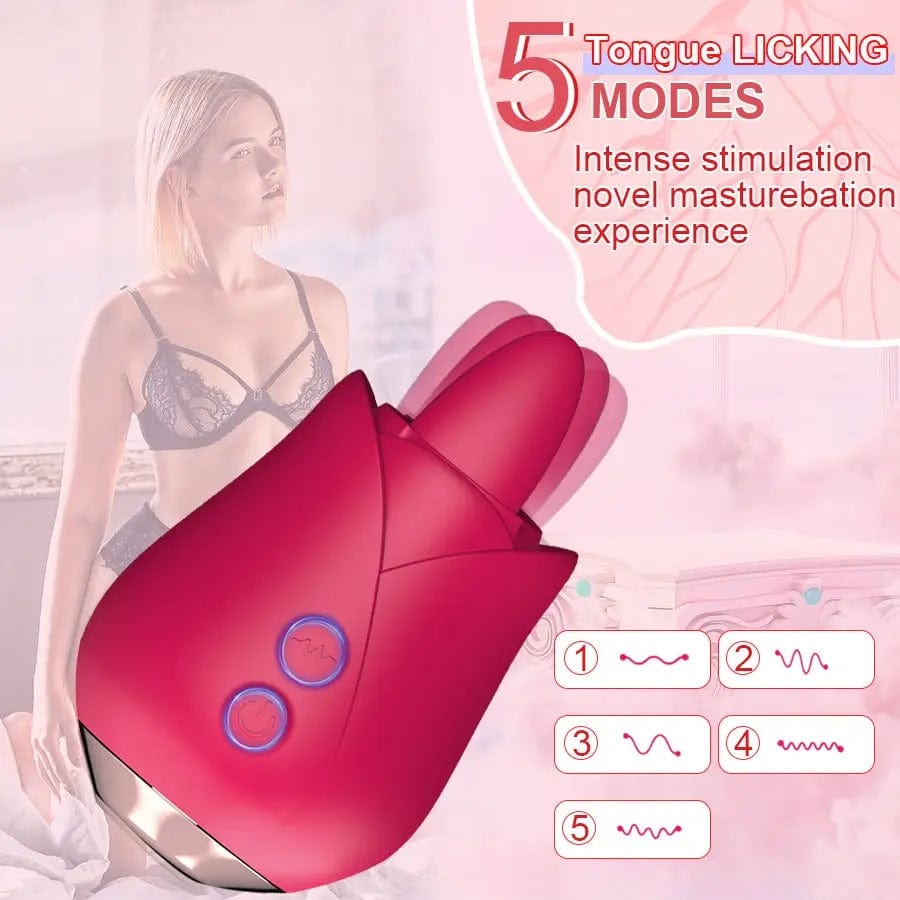 VIBRATORS LAVA TONGUE LICKING ROSE TOY VIBRATOR - ROSE RED- BELLE EXOTICS-TRINIDAD AND TOBAGO-Discover Pleasure and Style with Belle Exotics Vibrator Collection - Empowering Intimacy in Trinidad and Tobago, Jamaica, Barbados, Guyana, Bahamas, USA, and Canada