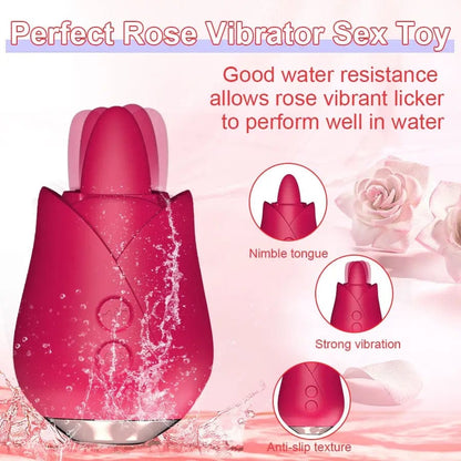 Her Satisfaction Set- Licking Rose + Chrome Anal Plug