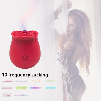 SCARLET - SUCKING ROSE TOY VIBRATOR - RED - BELLE EXOTICS-TRINIDAD AND TOBAGO-Discover Pleasure and Style with Belle Exotics Vibrator Collection - Empowering Intimacy in Trinidad and Tobago, Jamaica, Barbados, Guyana, Bahamas, USA, and Canada