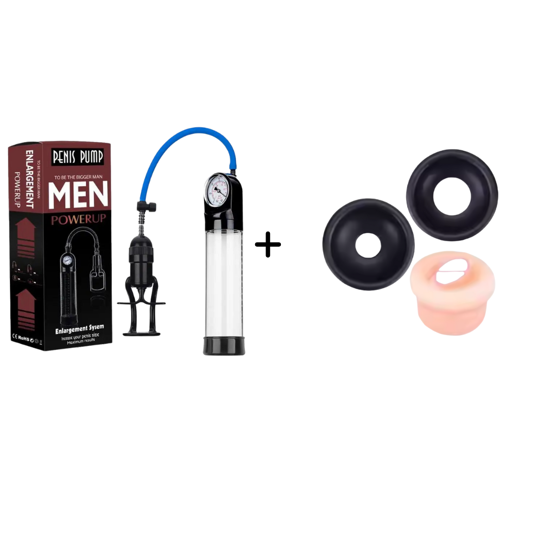 His Leisure- Penis Pump With Gauge - Black