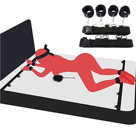 Belle Exotics BONDAGE SET THE SUB- BED RESTRAINTS-BLACK-TRINIDAD AND TOBAGO- Explore Exquisite Sensual Exploration with Belle Exotics Bondage Set Collection - Unleashing Desires in Trinidad and Tobago, Jamaica, Barbados, Guyana, Bahamas, USA, and Canada