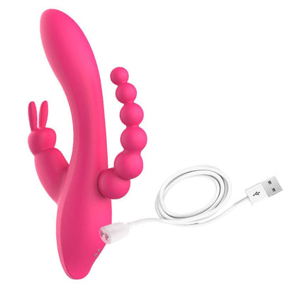 Belle Exotics Rabbits TRIPLE ACTION- ANAL, CLIT & G-SPOT STIMULATING RABBIT- PINK-TRINIDAD AND TOBAGO-Discover Pleasure and Style with Belle Exotics Vibrator Collection - Empowering Intimacy in Trinidad and Tobago, Jamaica, Barbados, Guyana, Bahamas, USA, and Canada