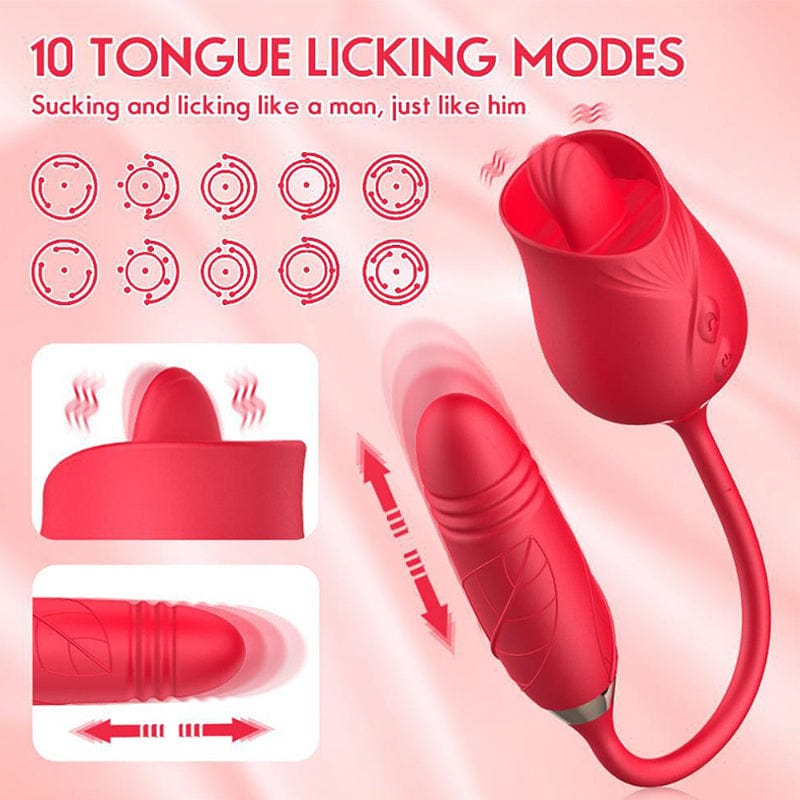 Belle Exotics VIBRATORS LAVA - 4 IN 1 THRUSTING & LICKING ROSE TOY VIBRATING PANTY- RED-TRINIDAD AND TOBAGO-Discover Pleasure and Style with Belle Exotics Vibrator Collection - Empowering Intimacy in Trinidad and Tobago, Jamaica, Barbados, Guyana, Bahamas, USA, and Canada