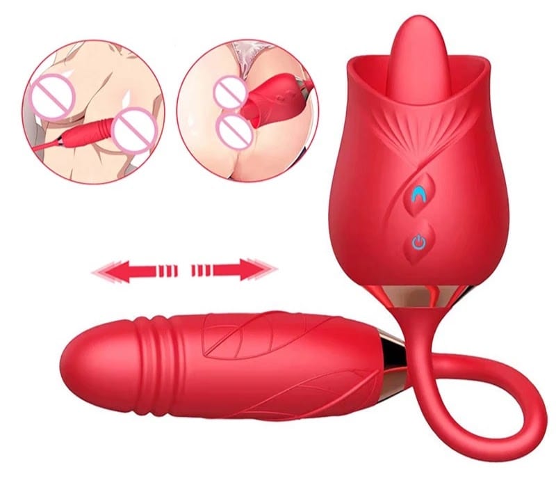 Belle Exotics VIBRATORS LAVA - 4 IN 1 THRUSTING & LICKING ROSE TOY VIBRATING PANTY- RED-TRINIDAD AND TOBAGO-Discover Pleasure and Style with Belle Exotics Vibrator Collection - Empowering Intimacy in Trinidad and Tobago, Jamaica, Barbados, Guyana, Bahamas, USA, and Canada