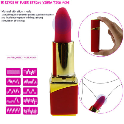 LITTLE SECRET 10 SPEED LIPSTICK VIBRATOR- RED BELLE EXOTICS-TRINIDAD AND TOBAGO-Discover Pleasure and Style with Belle Exotics Vibrator Collection - Empowering Intimacy in Trinidad and Tobago, Jamaica, Barbados, Guyana, Bahamas, USA, and Canada